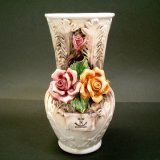 陶花付き花瓶