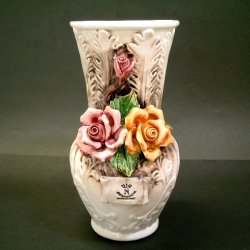 画像1: 陶花付き花瓶